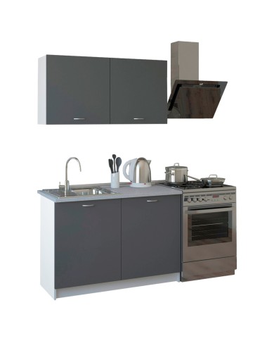 ΣΥΝΘΕΣΗ ΚΟΥΖΙΝΑΣ BLAINE ΜΕΛΑΜΙΝΗ ΓΚΡΙ HM2439.10 120x46-29,2εκ.
