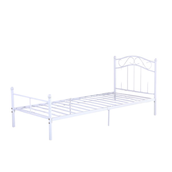 Κρεβάτι Μεταλλικό Μονό Λευκό Julia ES-B010W 90x190x80εκ