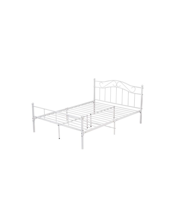 Κρεβάτι Μεταλλικό Υπερδιπλο λευκό Julia ES-B010W 160x200εκ με σχέδιο.