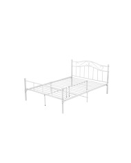Κρεβάτι Μεταλλικό Υπερδιπλο λευκό Julia ES-B010W 160x200εκ με σχέδιο.
