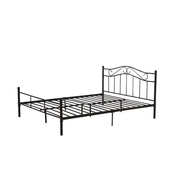 Κρεβάτι Μεταλλικό Υπερδιπλο μαύρο  Julia ES-B010BL 160x200εκ με σχέδιο.