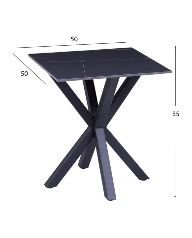 ΒΟΗΘΗΤΙΚΟ ΤΡΑΠΕΖΑΚΙ ΣΑΛΟΝΙΟΥ HM9471.04 BLACK MARBLE TOP-ΜΑΥΡΗ ΜΕΤΑΛ.ΒΑΣΗ 50x50x55Υεκ.