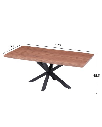 ΤΡΑΠΕΖΙ ΣΑΛΟΝΙΟΥ HM9470.02 MDF ΜΕ ΚΑΠΛΑΜΑ ΞΥΛΟΥ ΚΑΡΥΔΙΑΣ 120x60x45,5Υεκ.