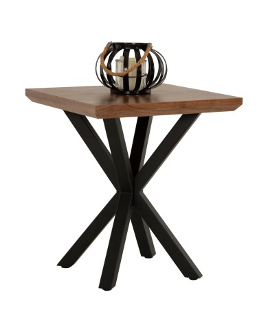ΒΟΗΘΗΤΙΚΟ ΤΡΑΠΕΖΑΚΙ ΣΑΛΟΝΙΟΥ HM9471.02 MDF ΜΕ ΚΑΠΛΑΜΑ ΑΠΟ ΞΥΛΟ ΚΑΡΥΔΙΑΣ-ΜΕΤΑΛ.ΒΑΣΗ 50x50x58Υεκ.