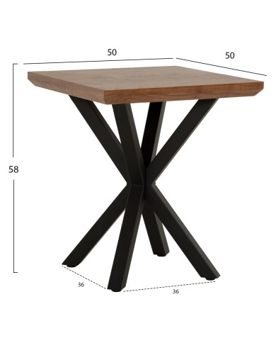 ΒΟΗΘΗΤΙΚΟ ΤΡΑΠΕΖΑΚΙ ΣΑΛΟΝΙΟΥ HM9471.02 MDF ΜΕ ΚΑΠΛΑΜΑ ΑΠΟ ΞΥΛΟ ΚΑΡΥΔΙΑΣ-ΜΕΤΑΛ.ΒΑΣΗ 50x50x58Υεκ.