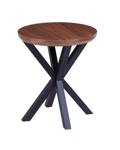 ΒΟΗΘΗΤΙΚΟ ΤΡΑΠΕΖΑΚΙ ΣΤΡΟΓΓΥΛΟ HM9473.02 MDF ΜΕ ΚΑΠΛΑΜΑ ΑΠΟ ΞΥΛΟ ΚΑΡΥΔΙΑΣ Φ50x55Yεκ.