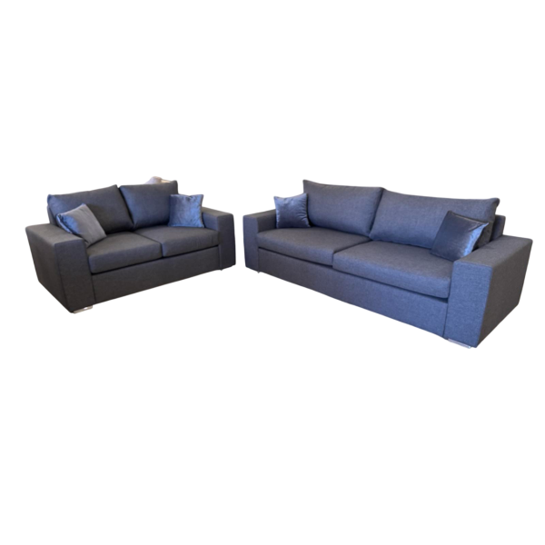 Σαλόνι καναπές σετ 2 τεμαχίων COMFORT 3θεσιο και 2θέσιο γκρι Ελληνικής κατασκευής με πλενόμενα  μαξιλάρια 220x88x80εκ