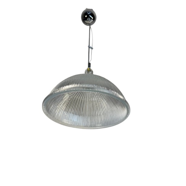 Φωτιστικό κρεμαστό μονοφωτο STRAIPS γυάλινο με σχέδιο και ντιζα E27 με κρύσταλλο INOX Φ30x25εκ μεχρι ύψος 1μ