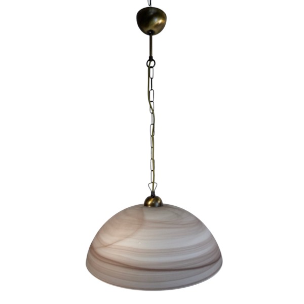 Κρεμαστό Φωτιστικό Αλάβαστρο Καφέ μπρονζε αλυσίδα Ε27 1006-1-40 Φ40x25εκ