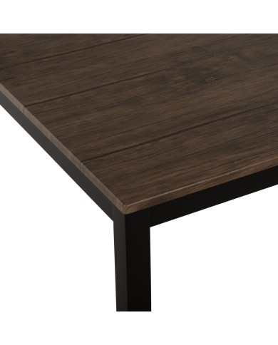ΤΡΑΠΕΖΙ ΤΡΑΠΕΖΑΡΙΑΣ GOOSE HM9532 MDF ΚΑΡΥΔΙ-ΜΑΥΡΟ ΜΕΤΑΛΛΟ 120X80Χ75Yεκ.