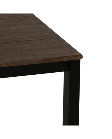 ΤΡΑΠΕΖΙ ΤΡΑΠΕΖΑΡΙΑΣ GOOSE HM9532 MDF ΚΑΡΥΔΙ-ΜΑΥΡΟ ΜΕΤΑΛΛΟ 120X80Χ75Yεκ.