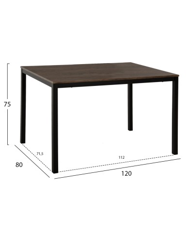 ΣΕΤ ΤΡΑΠΕΖΑΡΙΑΣ GOOSE 5ΤΜΧ HM9530.01 MDF ΚΑΡΥΔΙ-ΜΕΤΑΛΛΟ ΜΑΥΡΟ 120x80x75Yεκ.