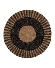 ΧΑΛΙ ΣΤΡΟΓΓΥΛΟ KIRKI HM7843 ΑΠΟ ΦΥΣΙΚΕΣ ΙΝΕΣ SEAGRASS ΜΑΥΡΟ-ΦΥΣΙΚΟ Φ150εκ.