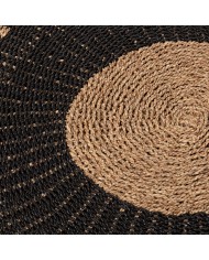 ΧΑΛΙ ΣΤΡΟΓΓΥΛΟ KIRKI HM7843 ΑΠΟ ΦΥΣΙΚΕΣ ΙΝΕΣ SEAGRASS ΜΑΥΡΟ-ΦΥΣΙΚΟ Φ150εκ.