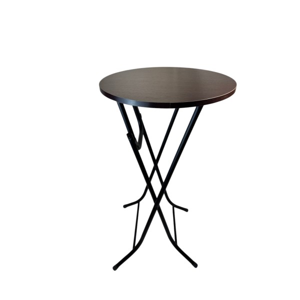 Τραπέζι σταντ πτυσσόμενο για μπαρ μεσαίου ύψους με στρογγυλή επιφάνεια μελαμίνης βεγγε χρώμα Φ60x90