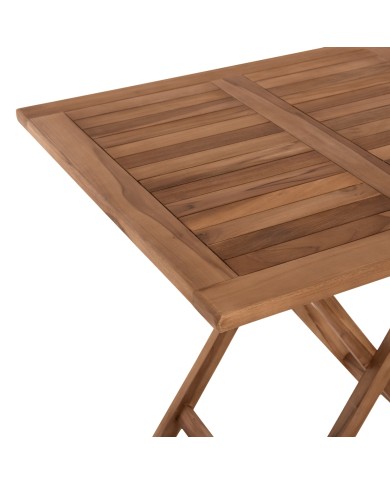 ΤΡΑΠΕΖΙ ΤΕΤΡΑΓΩΝΟ KENDALL ΠΤΥΣΣΟΜΕΝΟ HM9544 TEAK ΣΕ ΦΥΣΙΚΟ ΧΡΩΜΑ 80x80x75Yεκ.