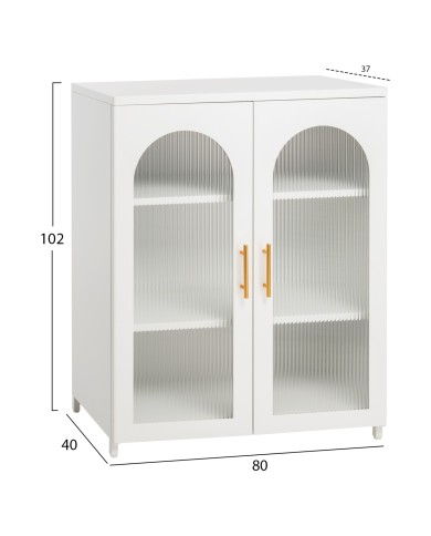 ΜΕΤΑΛΛΙΚΟ ΝΤΟΥΛΑΠΙ ΒΙΤΡΙΝΑ CARIL HM9571.02 ΛΕΥΚΟ 80x37-40x102Yεκ.
