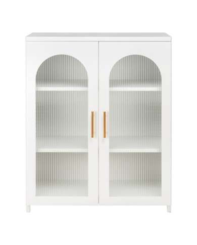 ΜΕΤΑΛΛΙΚΟ ΝΤΟΥΛΑΠΙ ΒΙΤΡΙΝΑ CARIL HM9571.02 ΛΕΥΚΟ 80x37-40x102Yεκ.