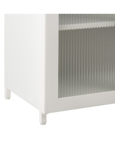 ΜΕΤΑΛΛΙΚΟ ΝΤΟΥΛΑΠΙ ΒΙΤΡΙΝΑ CARIL HM9571.02 ΛΕΥΚΟ 80x37-40x102Yεκ.