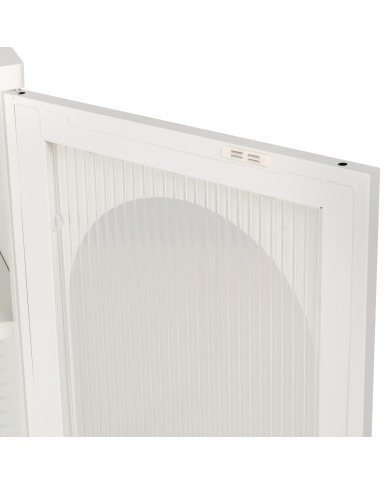 ΜΕΤΑΛΛΙΚΟ ΝΤΟΥΛΑΠΙ ΒΙΤΡΙΝΑ CARIL HM9571.02 ΛΕΥΚΟ 80x37-40x102Yεκ.