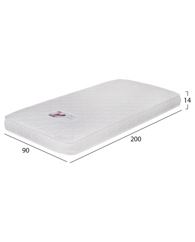 ΣΤΡΩΜΑ ΜΕ FOAM ΧΩΡΙΣ ΕΛΑΤΗΡΙΑ JORDY 90X200x15Y-- HM374.10  (ROLL PACKING) ΛΕΥΚΟ