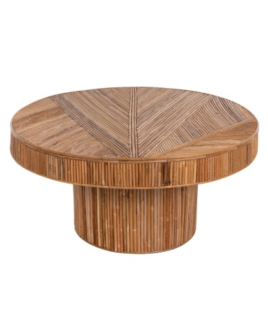 ΤΡΑΠΕΖΙ ΣΑΛΟΝΙΟΥ GATSBY ΣΤΡΟΓΓΥΛΟ HM9651 RATTAN ΧΡΩΜΑ ΦΥΣΙΚΟ Φ100x50Y εκ.