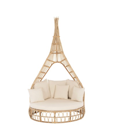 ΚΑΝΑΠΕΣ ΕΞΩΤ.ΧΩΡΟΥ ΣΤΡΟΓΓΥΛΟΣ MARJOM HM9765 ΦΥΣΙΚΟ RATTAN-ΕΚΡΟΥ ΥΦΑΣΜΑ Φ148x287Υεκ.