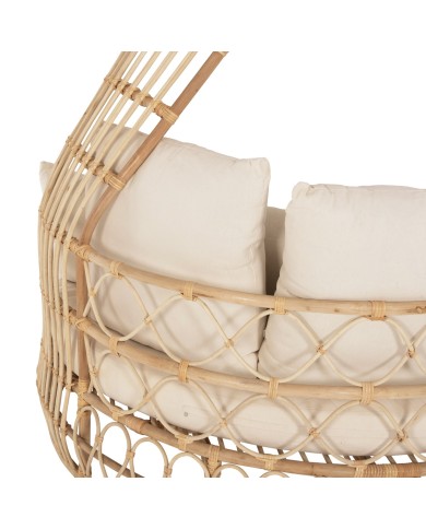 ΚΑΝΑΠΕΣ ΕΞΩΤ.ΧΩΡΟΥ ΣΤΡΟΓΓΥΛΟΣ MARJOM HM9765 ΦΥΣΙΚΟ RATTAN-ΕΚΡΟΥ ΥΦΑΣΜΑ Φ148x287Υεκ.