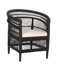 ΠΟΛΥΘΡΟΝΑ MALAWI HM9635.03 ΞΥΛΟ ΜΑΟΝΙ ΜΕ RATTAN ΜΑΥΡΟ-ΛΕΥΚΟ ΜΑΞΙΛΑΡΙ 80x70x86Υεκ.