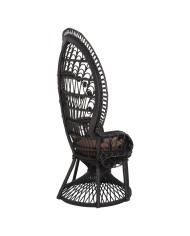 ΠΟΛΥΘΡΟΝΑ ROYAL PEACOCK HM9342.03 RATTAN ΜΑΥΡΟ-ΜΑΞΙΛΑΡΙ ΚΑΦΕ 114x72x150Yεκ.