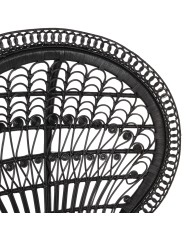 ΠΟΛΥΘΡΟΝΑ ROYAL PEACOCK HM9342.03 RATTAN ΜΑΥΡΟ-ΜΑΞΙΛΑΡΙ ΚΑΦΕ 114x72x150Yεκ.