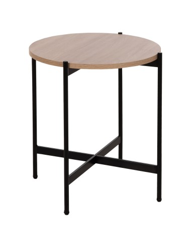 ΒΟΗΘΗΤΙΚΟ ΤΡΑΠΕΖΙ HM9589.03 MDF SONAMA-ΜΑΥΡΗ ΜΕΤΑΛΛΙΚΗ ΒΑΣΗ Φ50x55Υεκ.