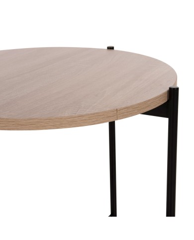 ΒΟΗΘΗΤΙΚΟ ΤΡΑΠΕΖΙ HM9589.03 MDF SONAMA-ΜΑΥΡΗ ΜΕΤΑΛΛΙΚΗ ΒΑΣΗ Φ50x55Υεκ.