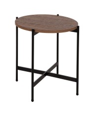 ΒΟΗΘΗΤΙΚΟ ΤΡΑΠΕΖΙ HM9589.04 MDF ΚΑΡΥΔΙ-ΜΑΥΡΗ ΜΕΤΑΛΛΙΚΗ ΒΑΣΗ Φ50x55Υεκ.