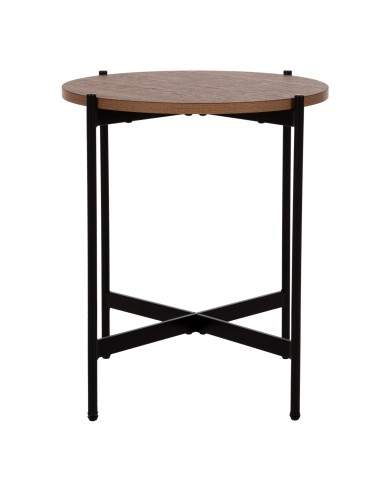 ΒΟΗΘΗΤΙΚΟ ΤΡΑΠΕΖΙ HM9589.04 MDF ΚΑΡΥΔΙ-ΜΑΥΡΗ ΜΕΤΑΛΛΙΚΗ ΒΑΣΗ Φ50x55Υεκ.