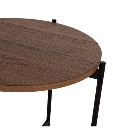 ΒΟΗΘΗΤΙΚΟ ΤΡΑΠΕΖΙ HM9589.04 MDF ΚΑΡΥΔΙ-ΜΑΥΡΗ ΜΕΤΑΛΛΙΚΗ ΒΑΣΗ Φ50x55Υεκ.