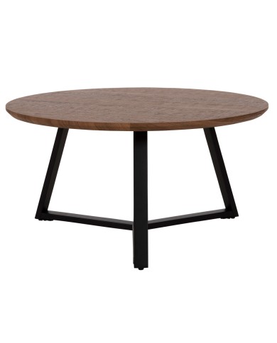 ΤΡΑΠΕΖΙ ΣΑΛΟΝΙΟΥ ΣΤΡΟΓΓΥΛΟ ROCKET HM9586.04 MDF WALNUT-ΜΑΥΡΗ ΣΑΓΡΕ ΒΑΣΗ Φ80x42Υεκ.