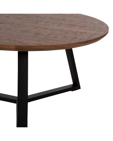 ΤΡΑΠΕΖΙ ΣΑΛΟΝΙΟΥ ΣΤΡΟΓΓΥΛΟ ROCKET HM9586.04 MDF WALNUT-ΜΑΥΡΗ ΣΑΓΡΕ ΒΑΣΗ Φ80x42Υεκ.