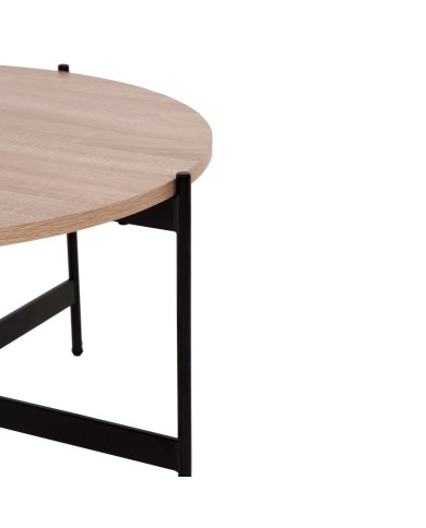 ΤΡΑΠΕΖΙ ΣΑΛΟΝΙΟΥ HM9588.03 MDF ΣΟΝΑΜΑ-ΜΑΥΡΗ ΜΕΤΑΛΛΙΚΗ ΒΑΣΗ Φ80x45Υεκ.
