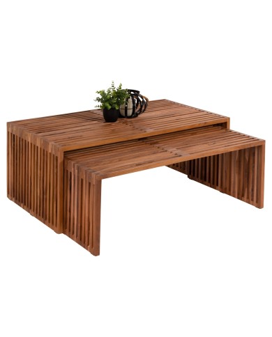 ΣΕΤ ΤΡΑΠΕΖΙΑ ΣΑΛΟΝΙΟΥ NYA HM9548 ΞΥΛΟ ΤΕΑΚ ΣΕ ΦΥΣΙΚΟ ΧΡΩΜΑ 116x60x46,5Υ εκ.