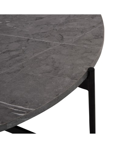ΤΡΑΠΕΖΙ ΣΑΛΟΝΙΟΥ HM9588.02 MDF ΓΚΡΙ ΜΑΡΜΑΡΟ-ΜΑΥΡΗ ΜΕΤΑΛΛΙΚΗ ΒΑΣΗ Φ80x45Υεκ.