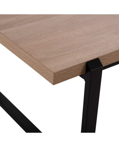 ΤΡΑΠΕΖΙ ΣΑΛΟΝΙΟΥ SHABEN HM9585.03 MDF SONOMA-ΜΑΥΡΗ ΜΕΤΑΛΛΙΚΗ ΒΑΣΗ 120x60X46Yεκ.