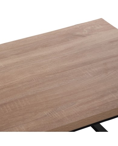 ΤΡΑΠΕΖΙ ΣΑΛΟΝΙΟΥ SHABEN HM9585.03 MDF SONOMA-ΜΑΥΡΗ ΜΕΤΑΛΛΙΚΗ ΒΑΣΗ 120x60X46Yεκ.