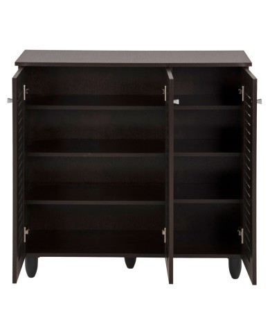 ΠΑΠΟΥΤΣΟΘΗΚΗ-ΝΤΟΥΛΑΠΑ PROLLY HM9609.01 ΜΕΛΑΜΙΝΗ WENGE-3ΠΟΡΤΕΣ-4ΡΑΦΙΑ 87x32x88Υεκ.