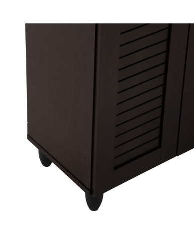 ΠΑΠΟΥΤΣΟΘΗΚΗ-ΝΤΟΥΛΑΠΑ PROLLY HM9609.01 ΜΕΛΑΜΙΝΗ WENGE-3ΠΟΡΤΕΣ-4ΡΑΦΙΑ 87x32x88Υεκ.