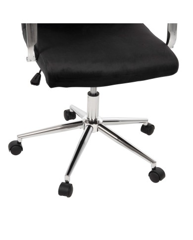 ΚΑΡΕΚΛΑ ΓΡΑΦΕΙΟΥ JOSEF HM1181.04 ΜΑΥΡΟ ΒΕΛΟΥΔΟ-INOX ΒΑΣΗ 58x61x105-113Yεκ.