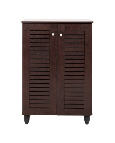 ΠΑΠΟΥΤΣΟΘΗΚΗ-ΝΤΟΥΛΑΠΑ PROLLY HM9608.01 ΜΕΛΑΜΙΝΗ WENGE-2ΠΟΡΤΕΣ-4ΡΑΦΙΑ 60x34x88Υεκ.