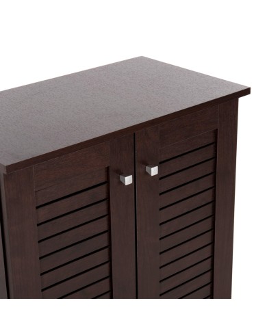 ΠΑΠΟΥΤΣΟΘΗΚΗ-ΝΤΟΥΛΑΠΑ PROLLY HM9608.01 ΜΕΛΑΜΙΝΗ WENGE-2ΠΟΡΤΕΣ-4ΡΑΦΙΑ 60x34x88Υεκ.