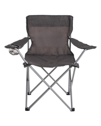 ΠΟΛΥΘΡΟΝΑ FISHERMAN HM5096.01 ΠΤΥΣΣΟΜΕΝΗ CAMPING ΜΕ ΘΕΣΗ ΓΙΑ ΠΟΤΗΡΙ ΓΚΡΙ 77x48x81εκ.