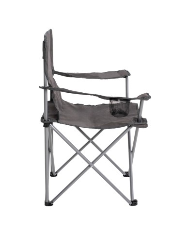 ΠΟΛΥΘΡΟΝΑ FISHERMAN HM5096.01 ΠΤΥΣΣΟΜΕΝΗ CAMPING ΜΕ ΘΕΣΗ ΓΙΑ ΠΟΤΗΡΙ ΓΚΡΙ 77x48x81εκ.